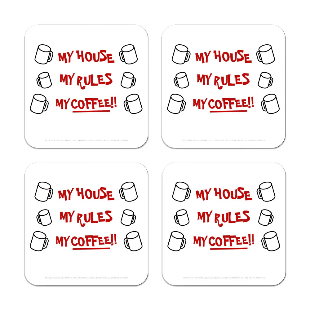 My House, My Rules, My Coffee!! Four-Coaster Set from Knives Out - Image 2